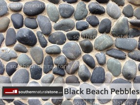 Black Mexican Beach Pebbles, Southern Stone, Texas